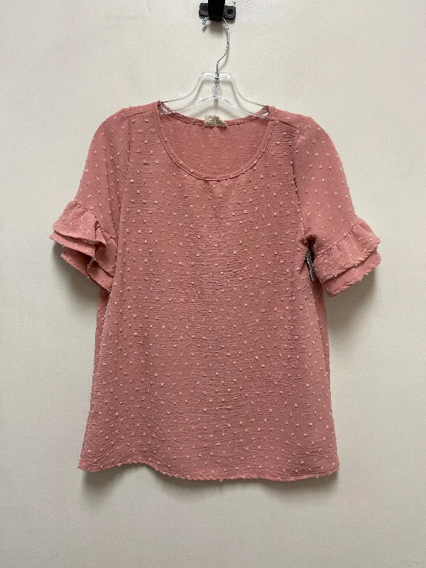 Top Short Sleeve By Bibi In Pink, Size: S