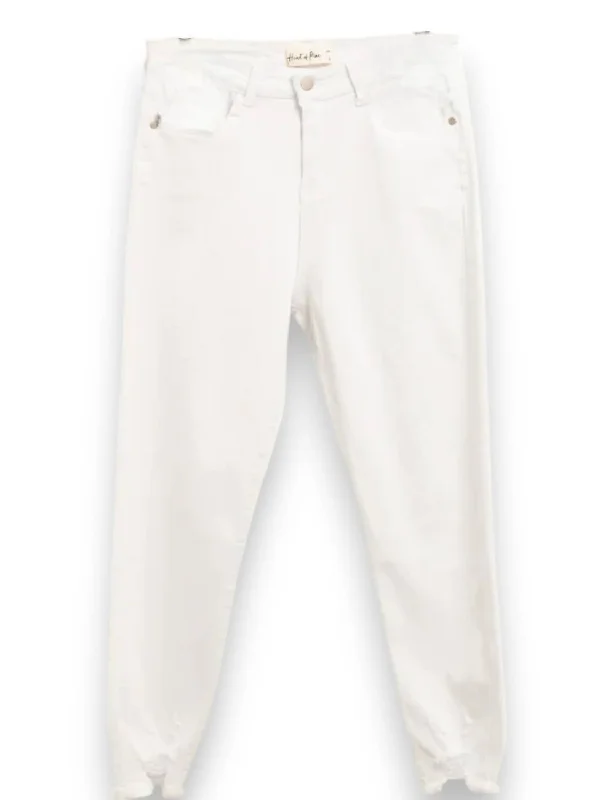 Women's Dog Bite Hem Jeans In White